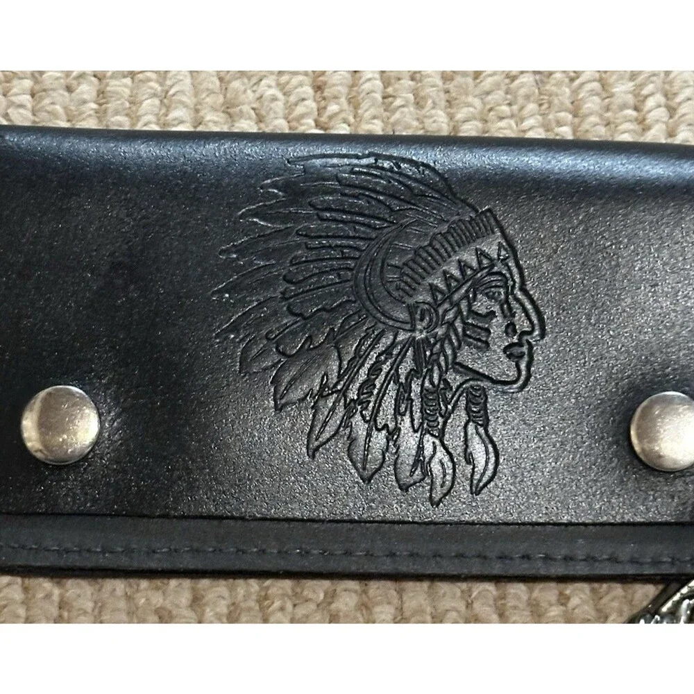 Wallet Genuine Leather USA Chain Cool moto biker retro outsiders western chief